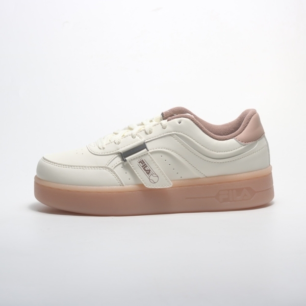 【下殺↘ $1290】FILA 休閒鞋 JELLY 米白棕 果凍底 復古 緞帶 女 5C336Y177