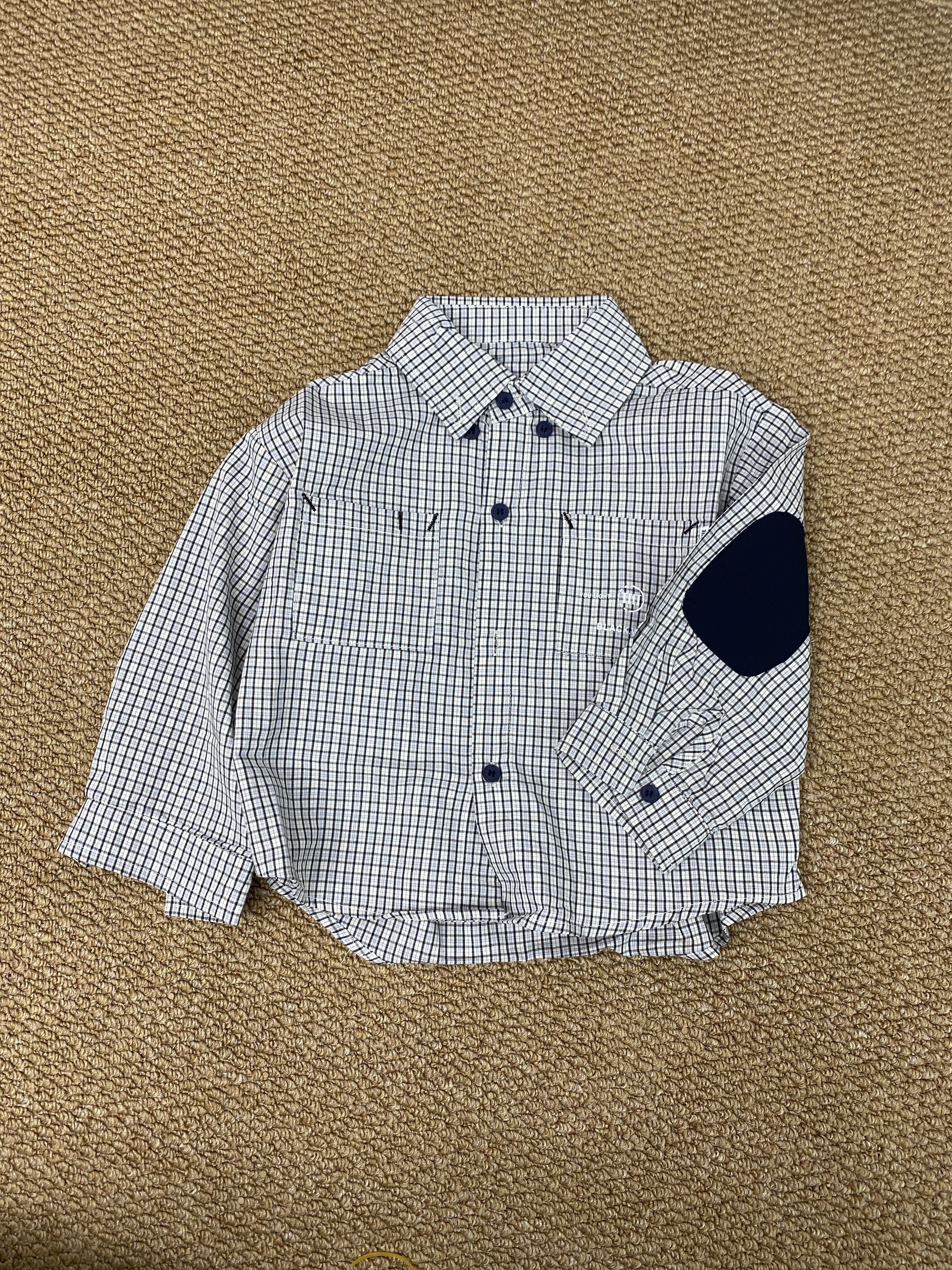 A04231格子補丁襯衫