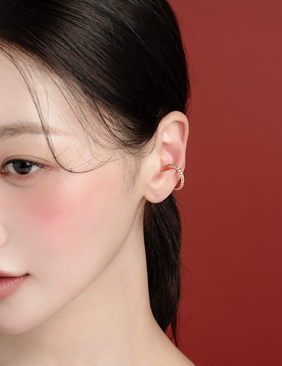 微光鋯石耳骨夾(單支)-金