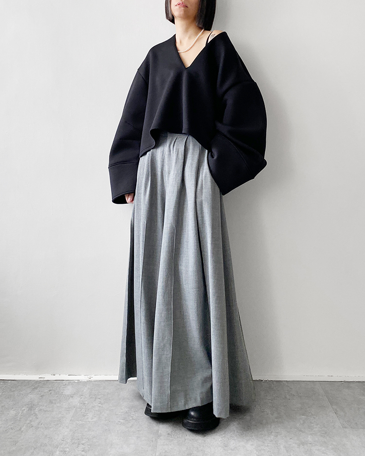 MKT-2863 寬袖太空棉上衣 ʙʟᴀᴄᴋ