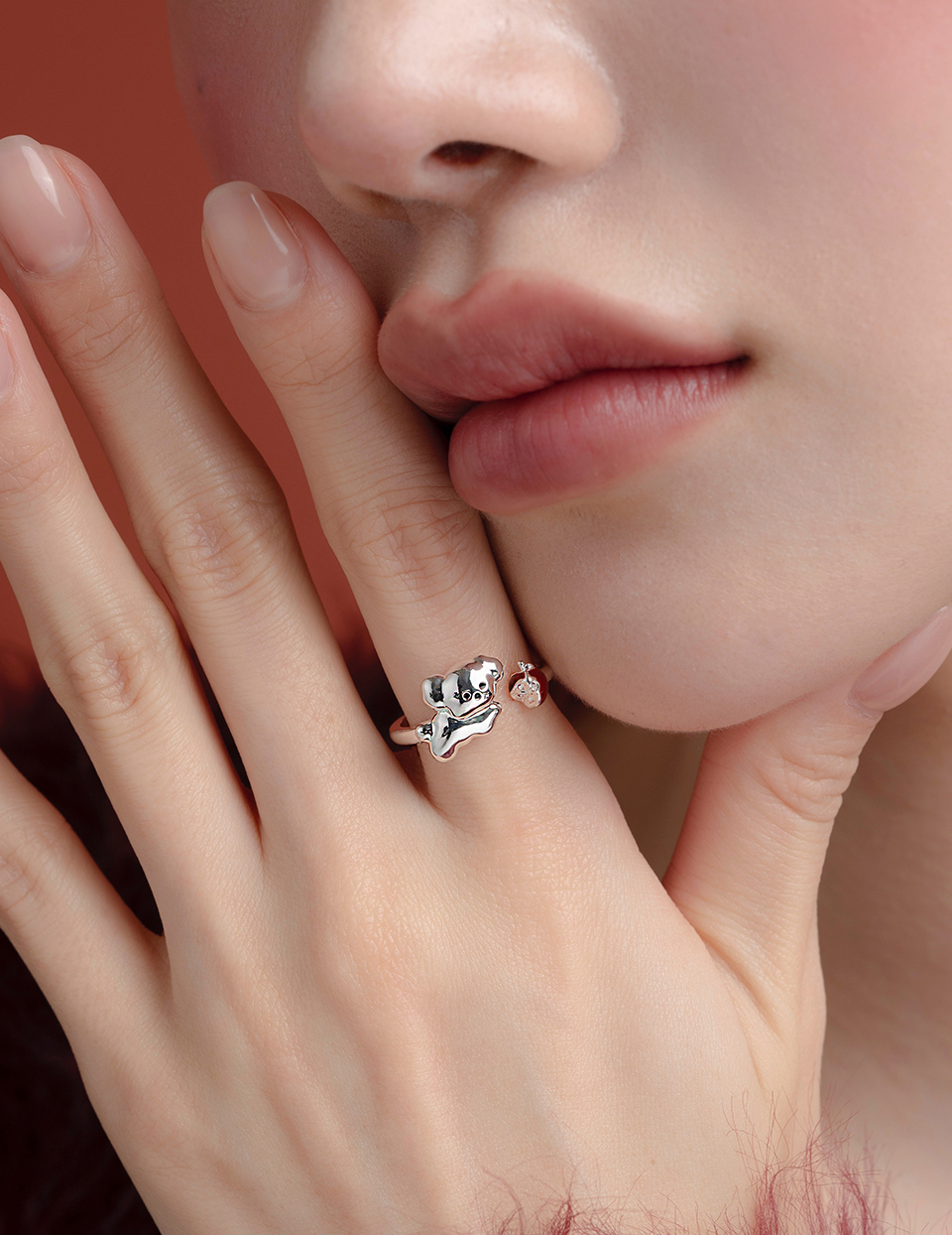 俏皮小狗可調式戒指