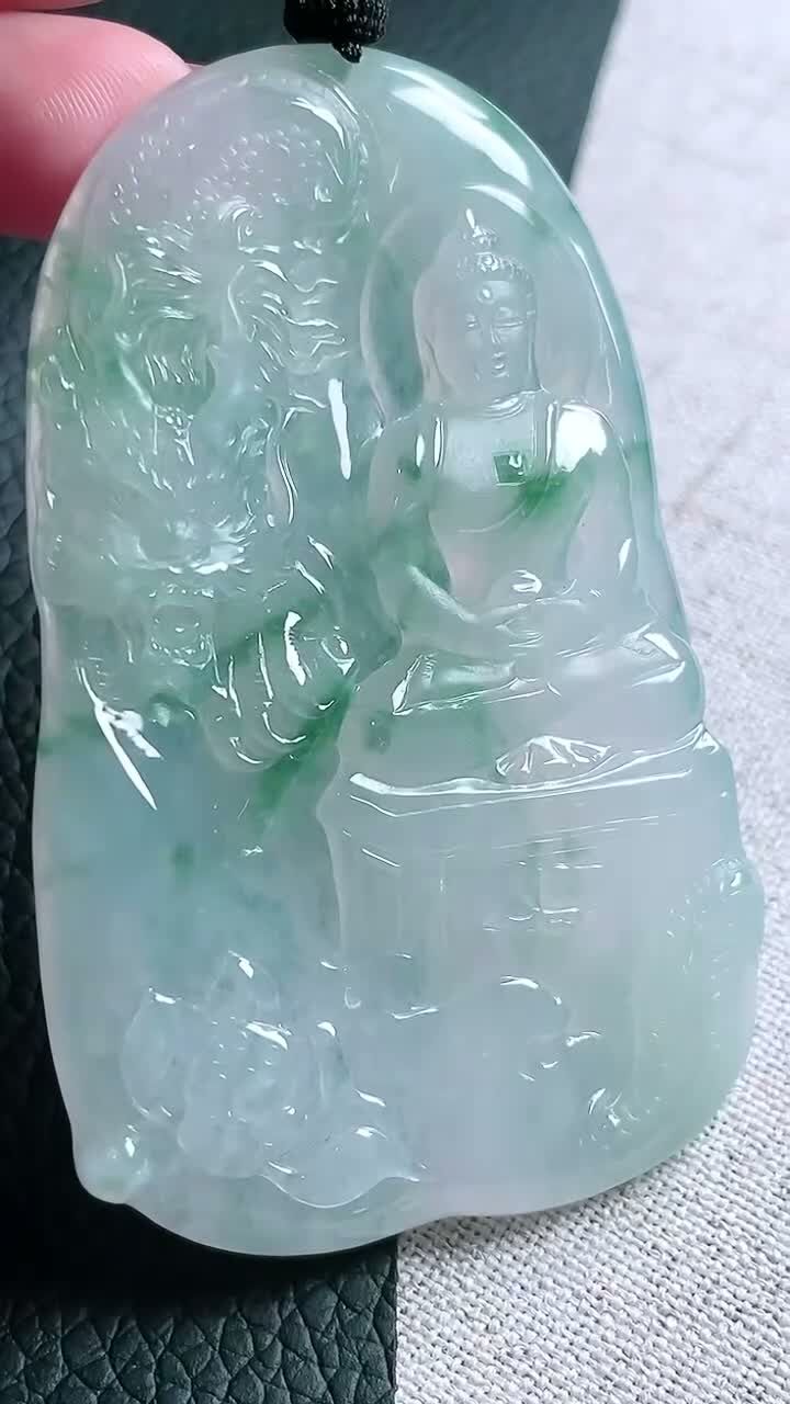 翡翠冰飄花玉龍阿彌陀佛,天然翡翠A玉, 緬甸玉, Jade, Jadeite