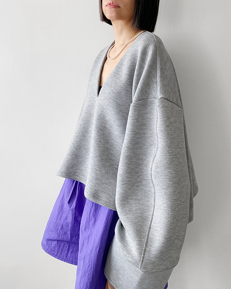 MKT-2863 寬袖太空棉上衣 ɢʀᴇʏ