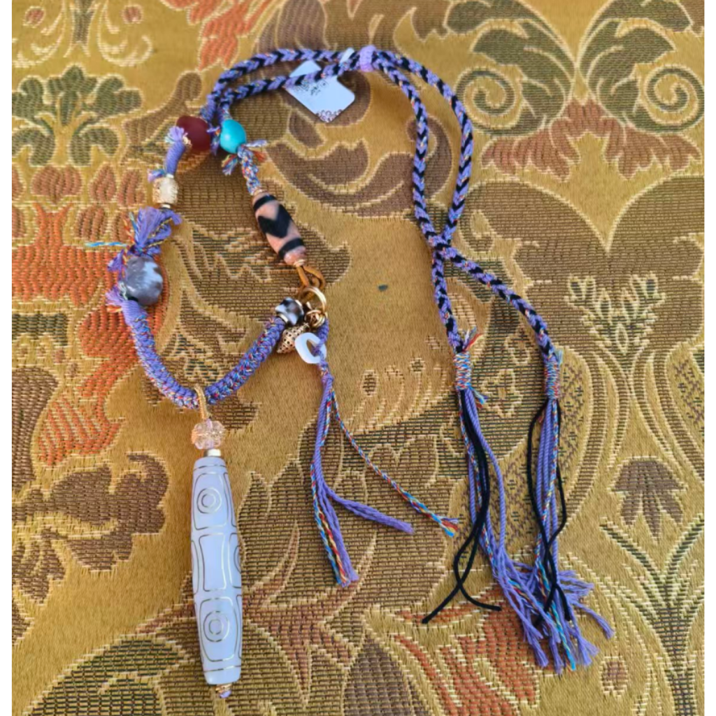 OTH-LLG0202-027 錯金白毫時輪六眼項鏈 59mm*13mm (A27)