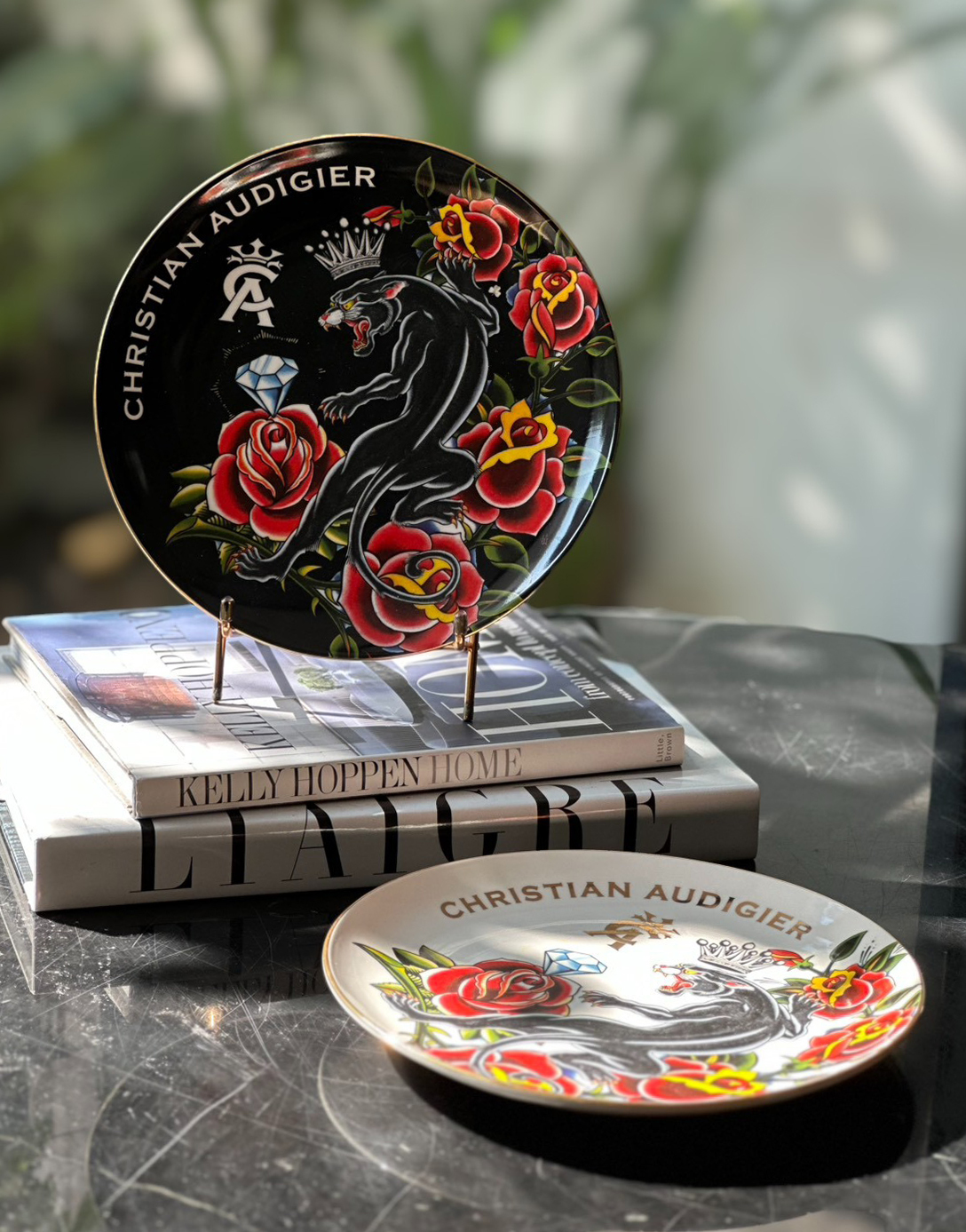 CA白/黑底黑豹盤