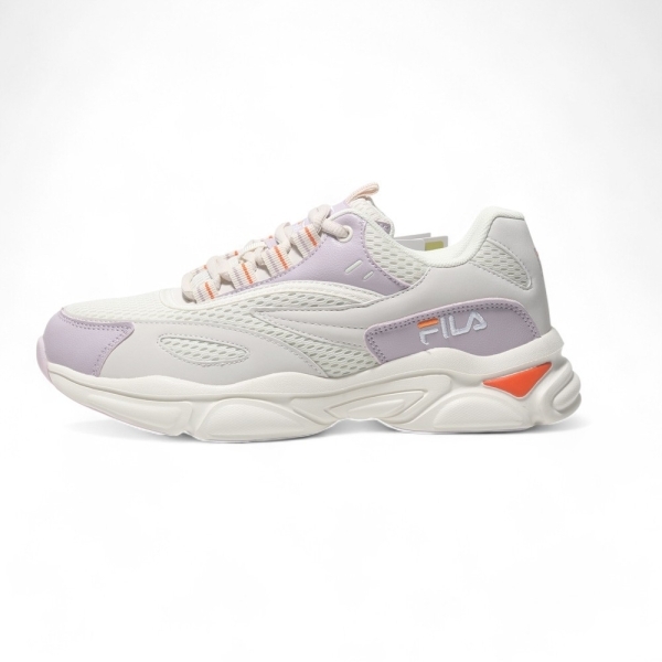 【下殺↘ $990】FILA 休閒鞋 FLAMENCO 米白紫 復古 運動 老爹鞋 女 5J908X191