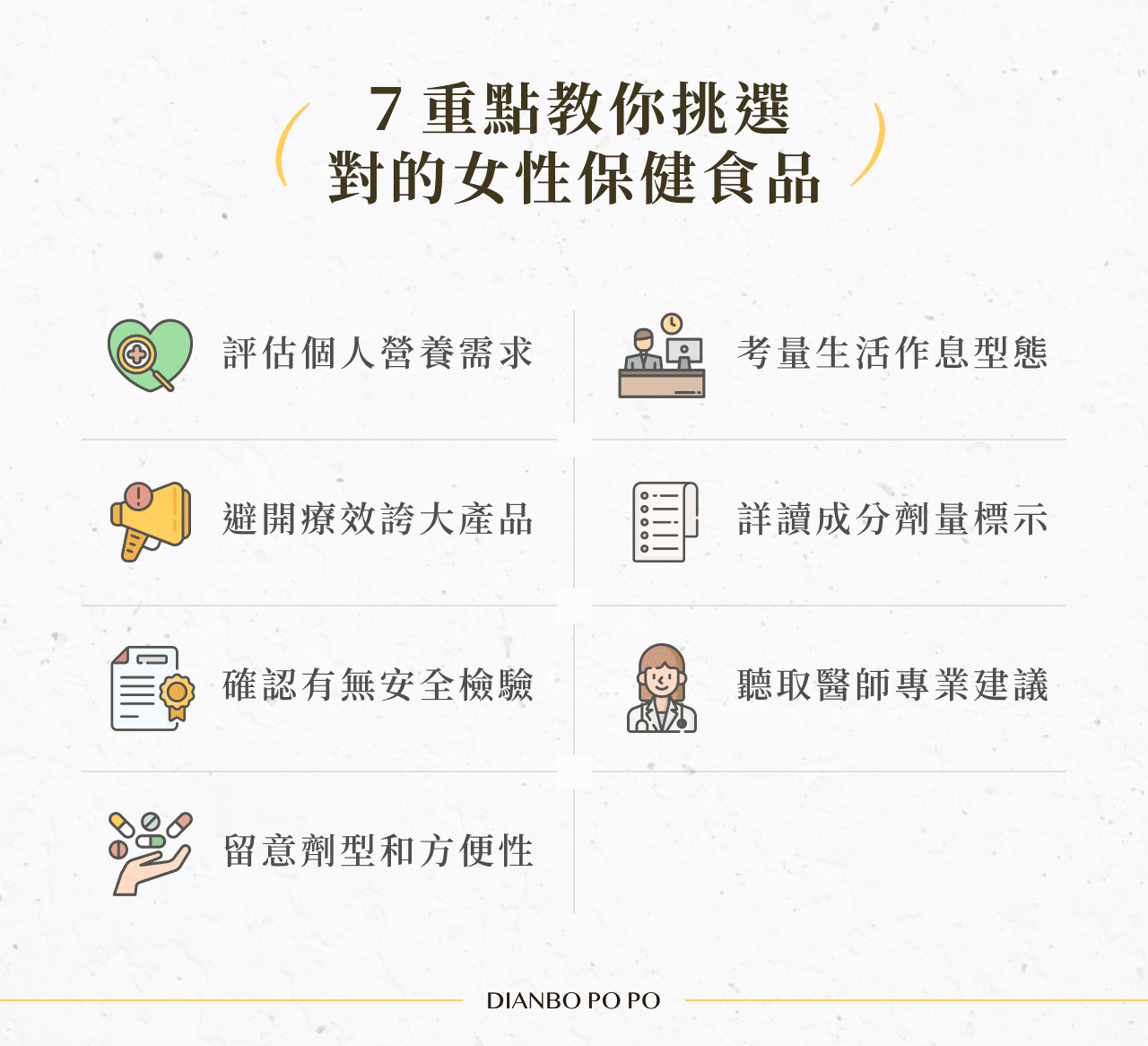7 重點教你挑選對的女性保健食品