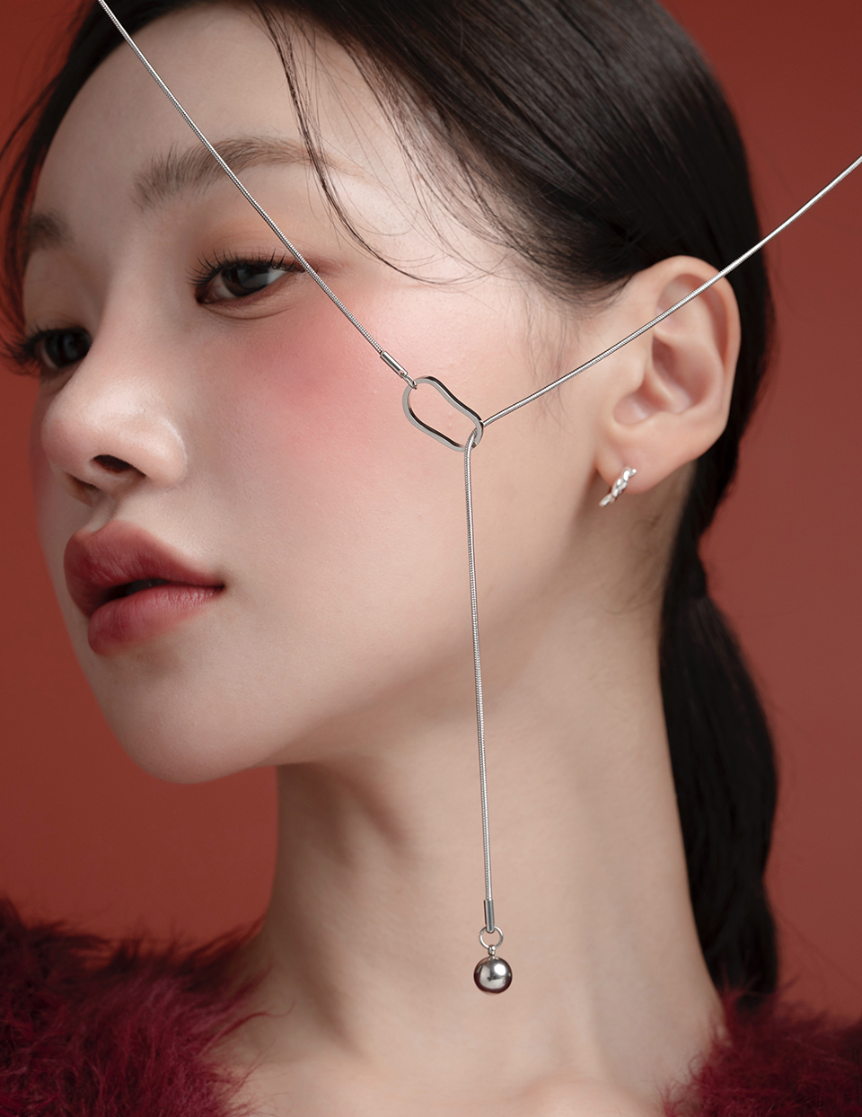 不規則環Y字項鍊