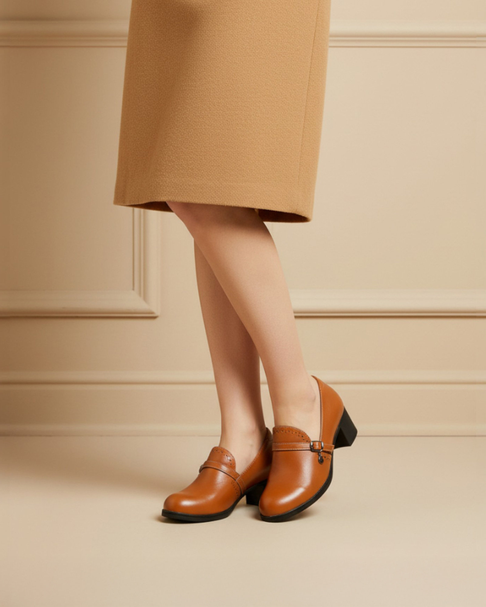 Braid 編帶舒適中跟鞋