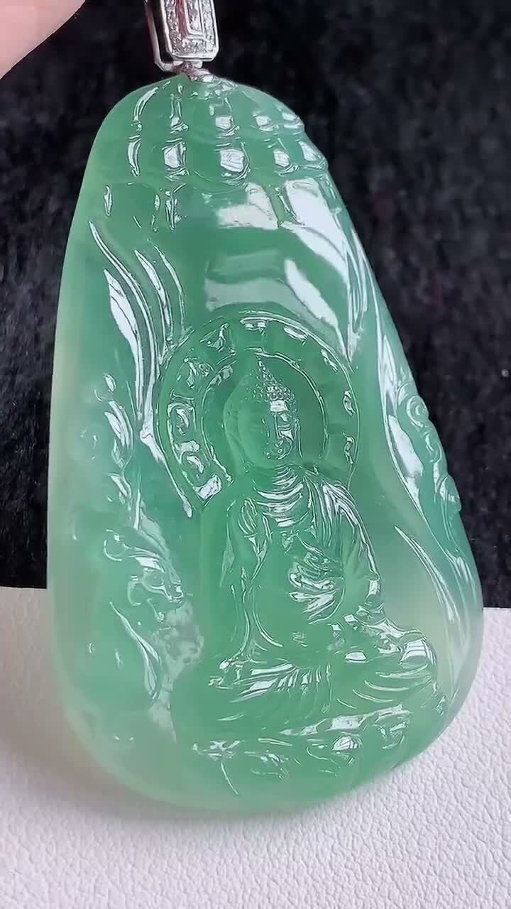 翡翠冰晴阿彌陀佛,天然翡翠A玉, 緬甸玉, Jade, Jadeite