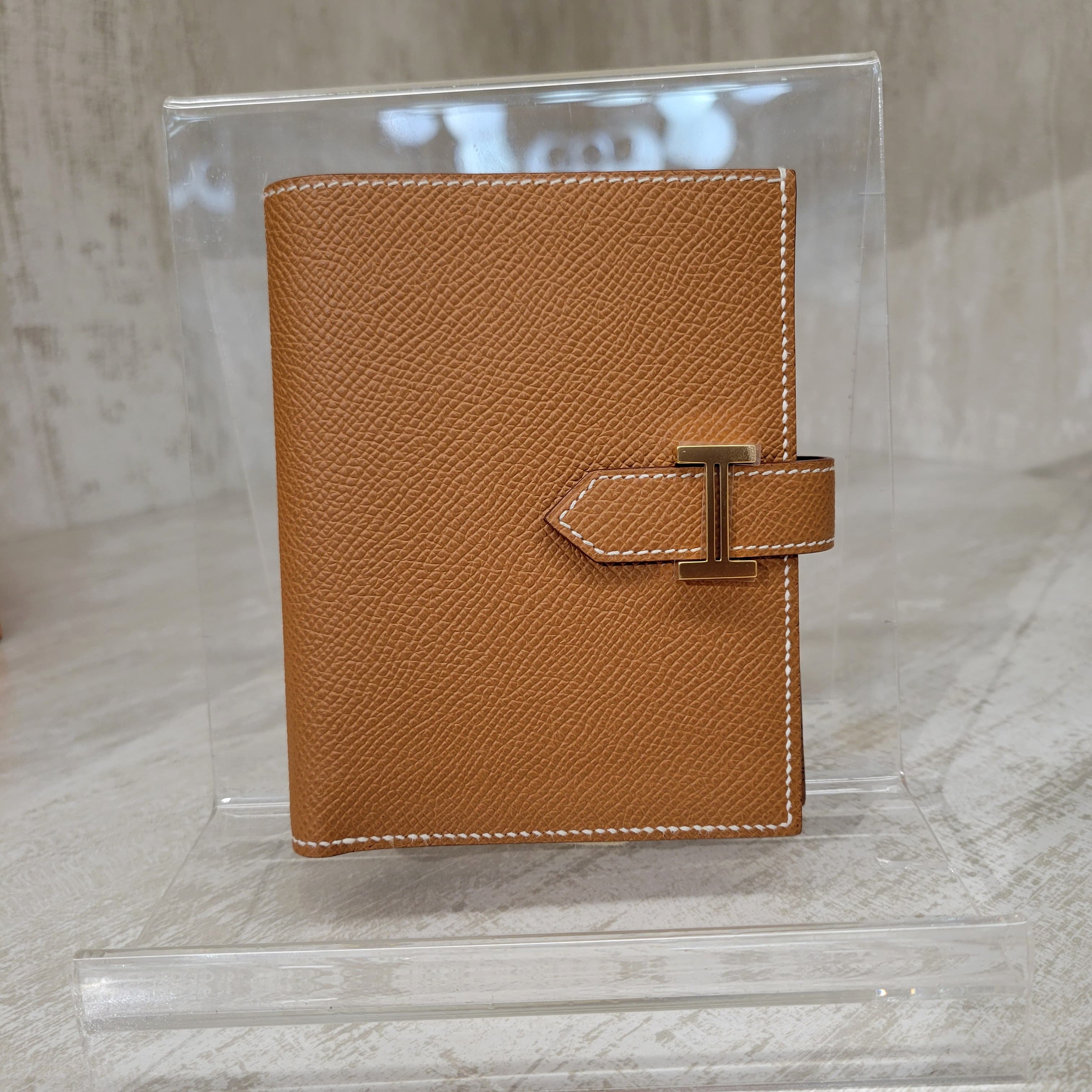 UNUSED HERMES Bearn compact wallet GOLD CC EPSOM 金金