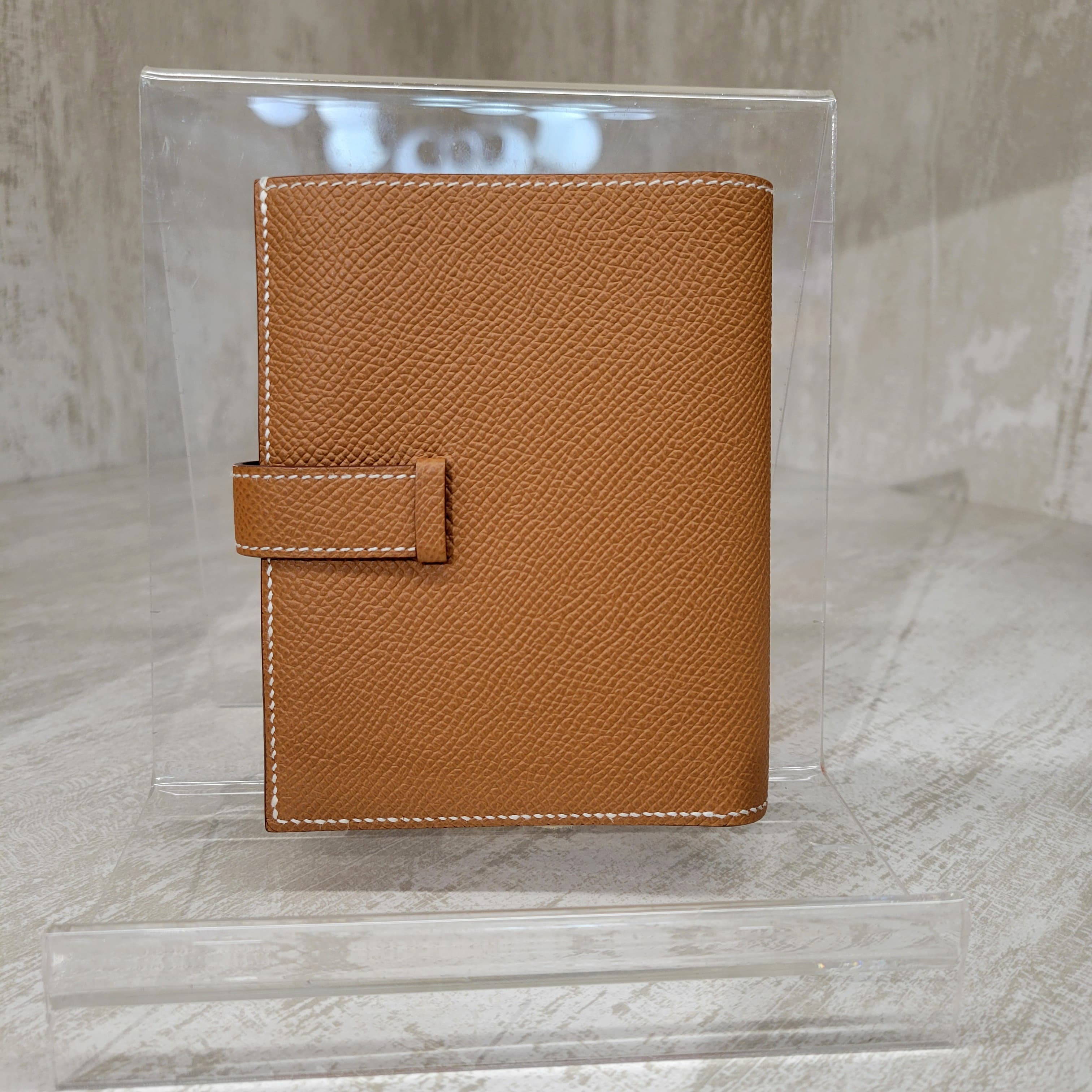 UNUSED HERMES Bearn compact wallet GOLD CC EPSOM 金金