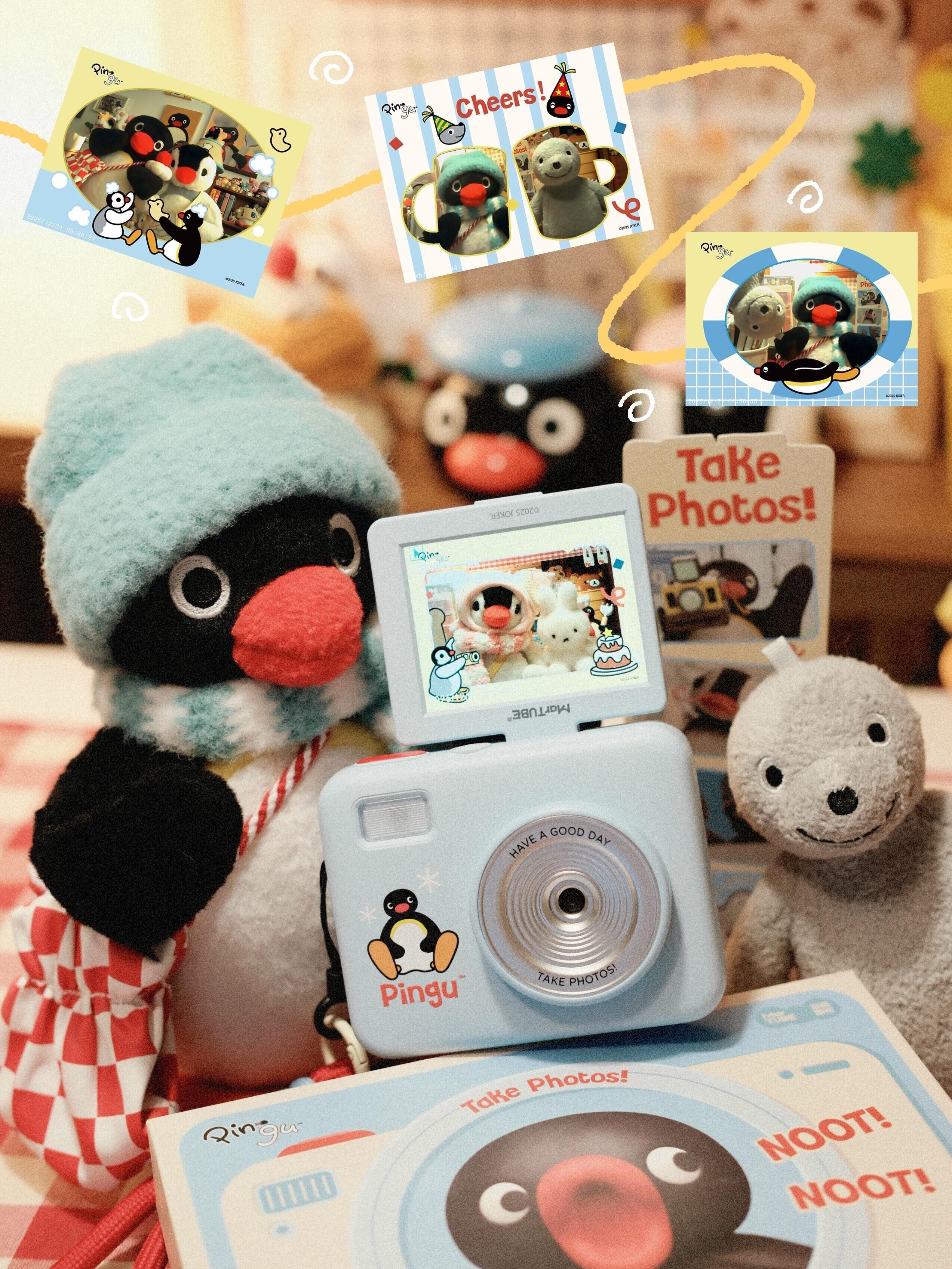 PINGU 企鵝家族 正版授權 翻蓋相機 CCD濾鏡 Pingu氛圍濾鏡 水藍色 淺藍色/預購 (想傳照片到手機的請加購讀卡器)