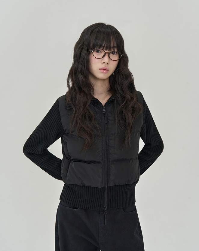 TOFFEE 針織拼接立領外套 FEB