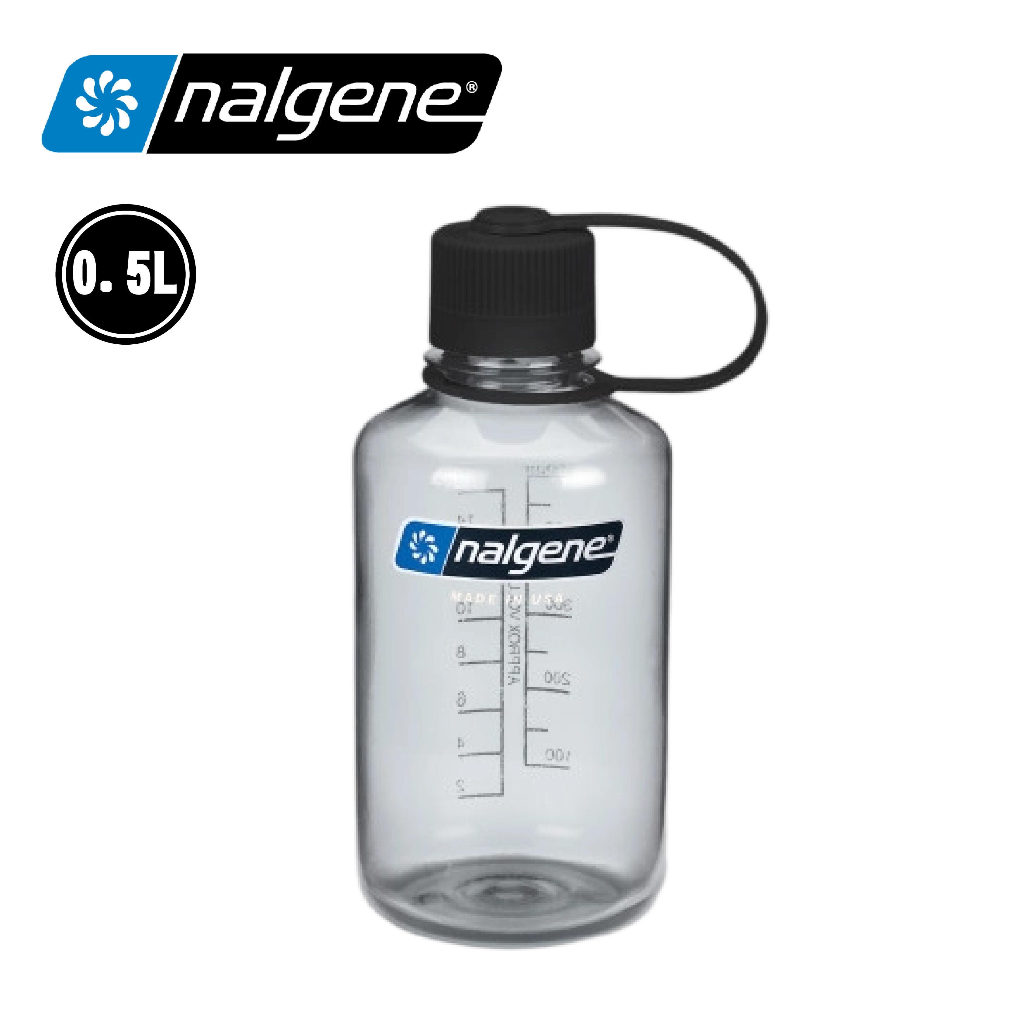 NALGENE 美國 Tritan彩色窄嘴運動水壺500ML (煙霧灰色)52N2078-2030