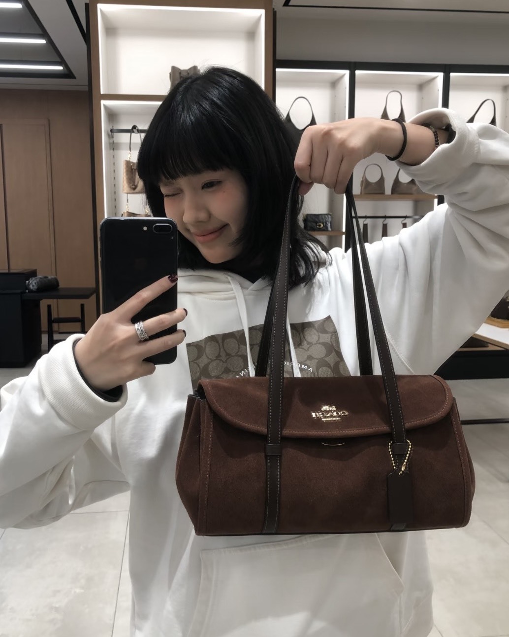 <活動再折$666😍> Coach Bridget 麂皮 皮革 翻蓋 單肩包 腋下包 三色