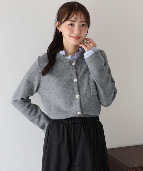 端正層次の優雅公主・襯衫拼接Knit