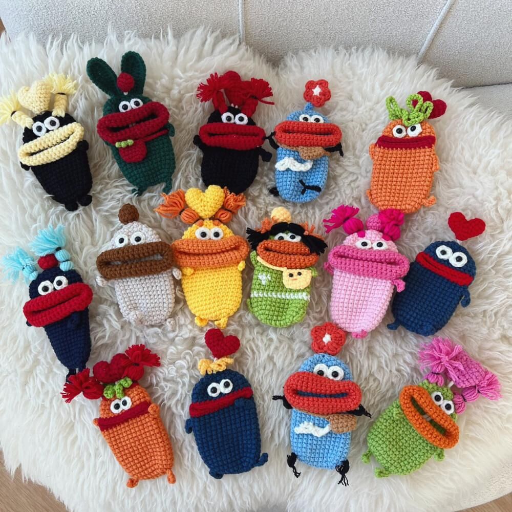 香腸嘴怪獸鑰匙包 （鈎織套裝）一套4款