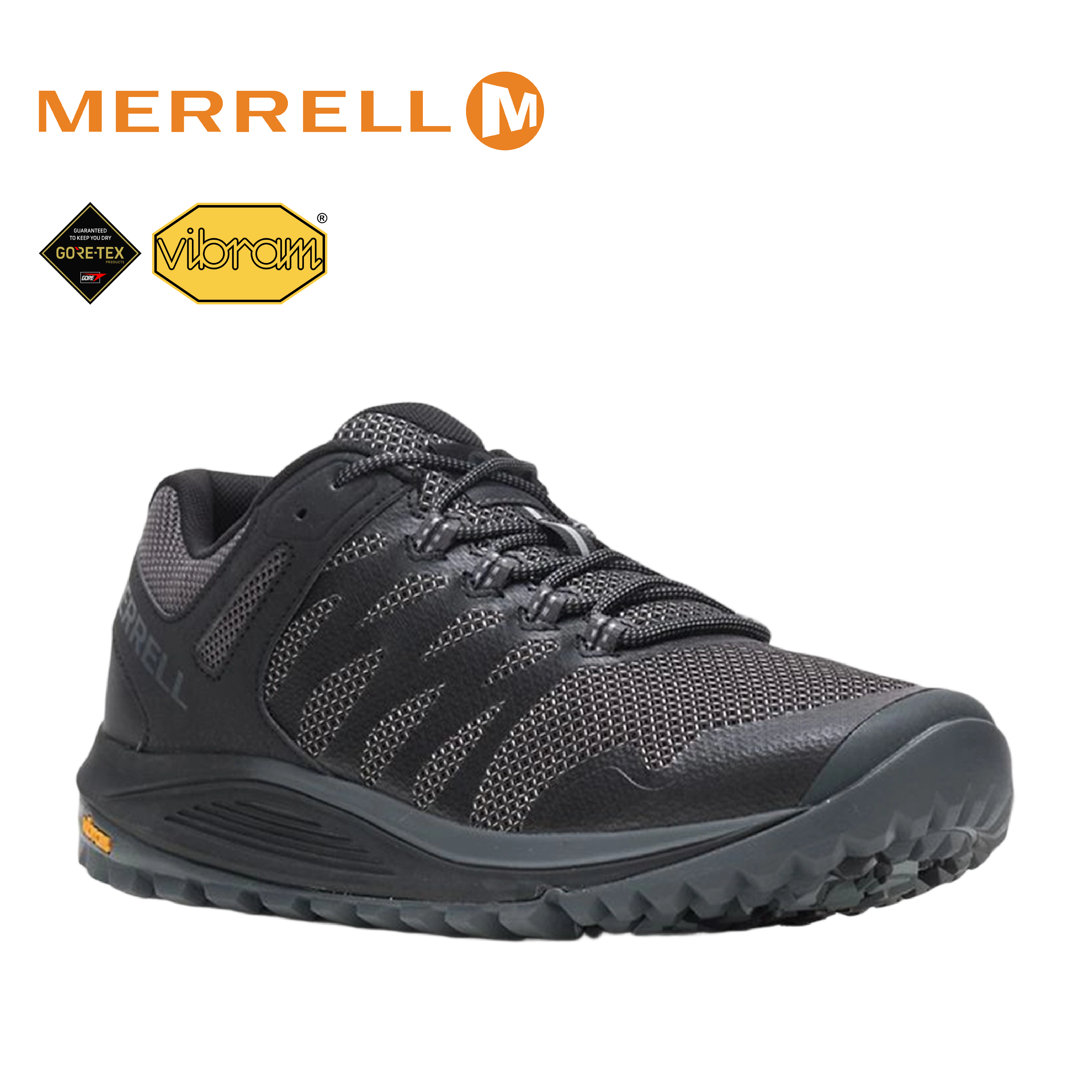 MERRELL 美國 NOVA 2 GORE-TEX 防水多功能健行鞋 男款 (極致黑色) 防水透氣/後跟穩定/避震氣墊 33ML067191