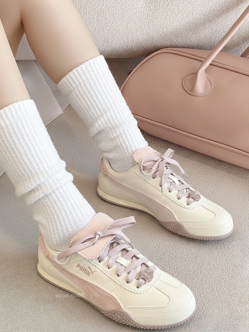 PUMA BELLA UT "YEAR OF HORSE" 馬年限定 絨毛 奶油櫻花粉 翻轉鞋舌