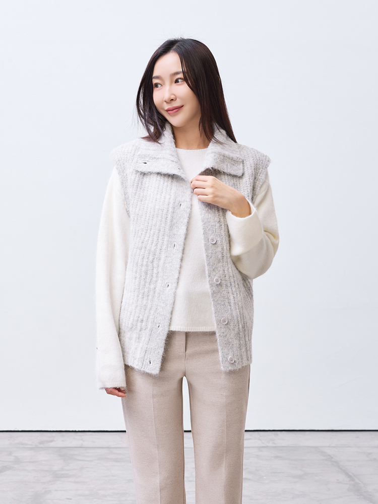 2603 OH！HER 高質感立領背心(8%羊毛）