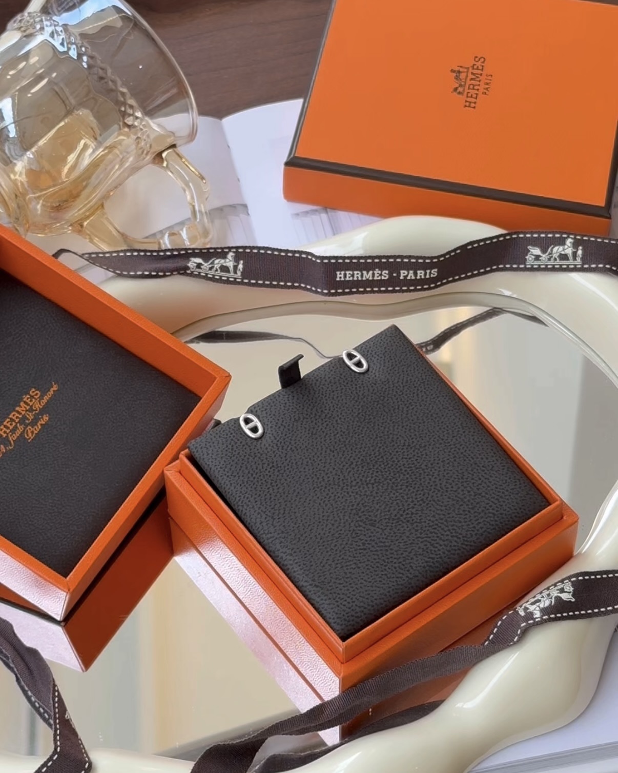 HERMES｜豬鼻純銀耳針