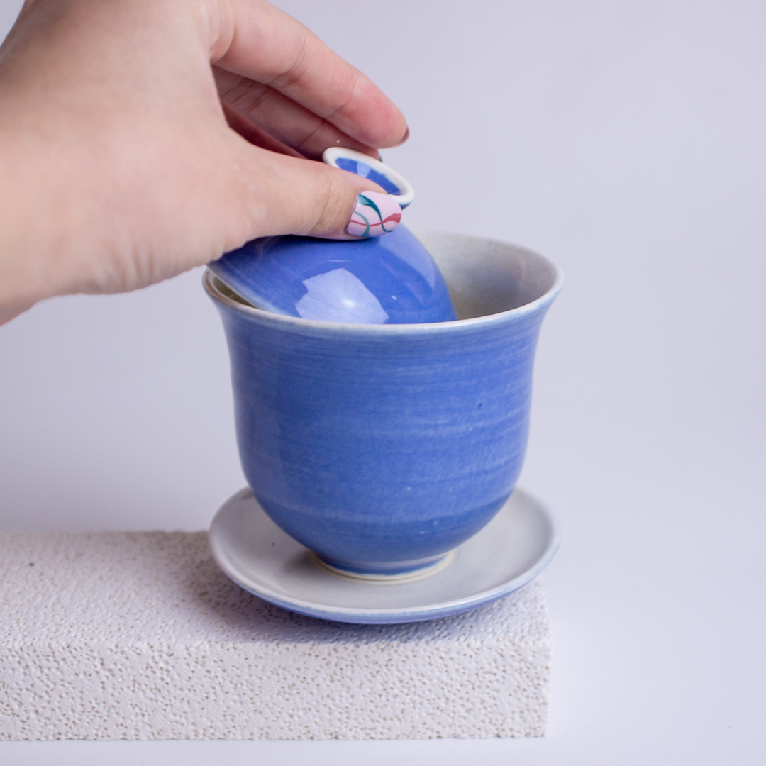 Sky Blue Tall Lidded Cup (Gaiwan)