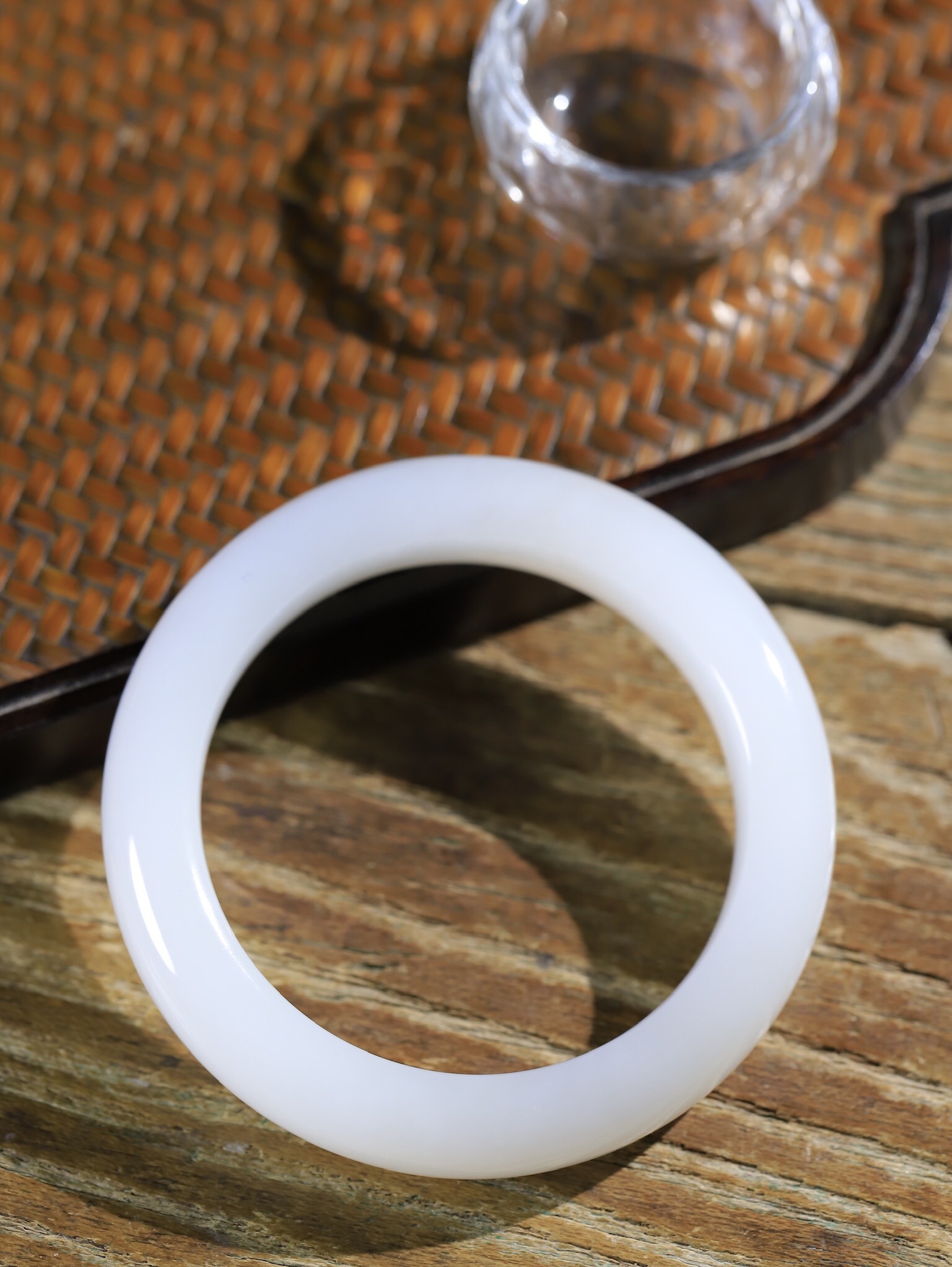 和田玉白玉婉約佳人手鐲,天然和田玉軟玉