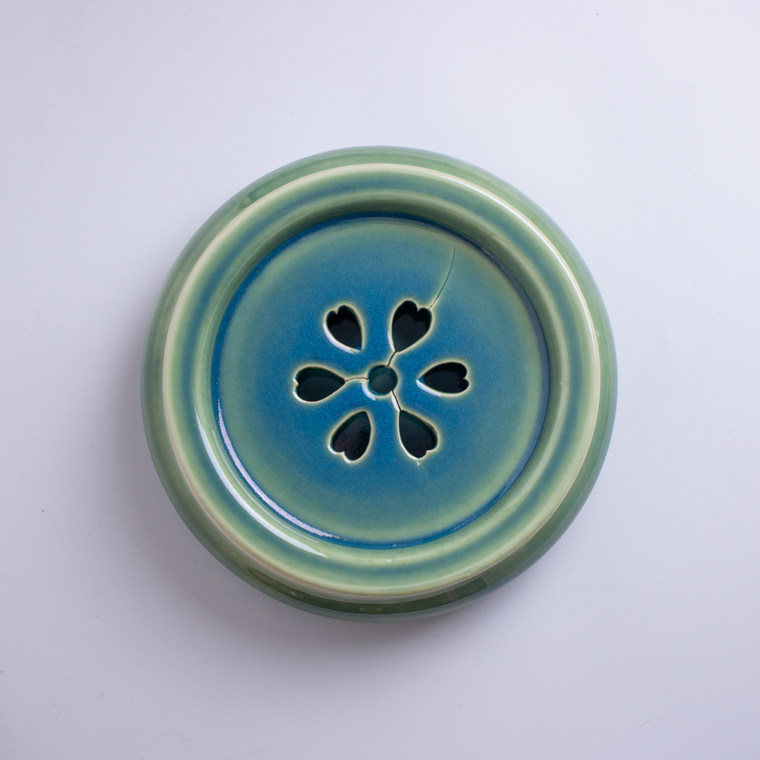 湖水綠小花茶盤