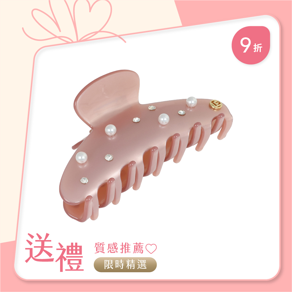 L. ERICKSON 水晶珍珠抓夾〈淺粉紫〉