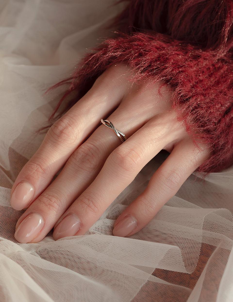 【925純銀】交叉環繞可調式戒指