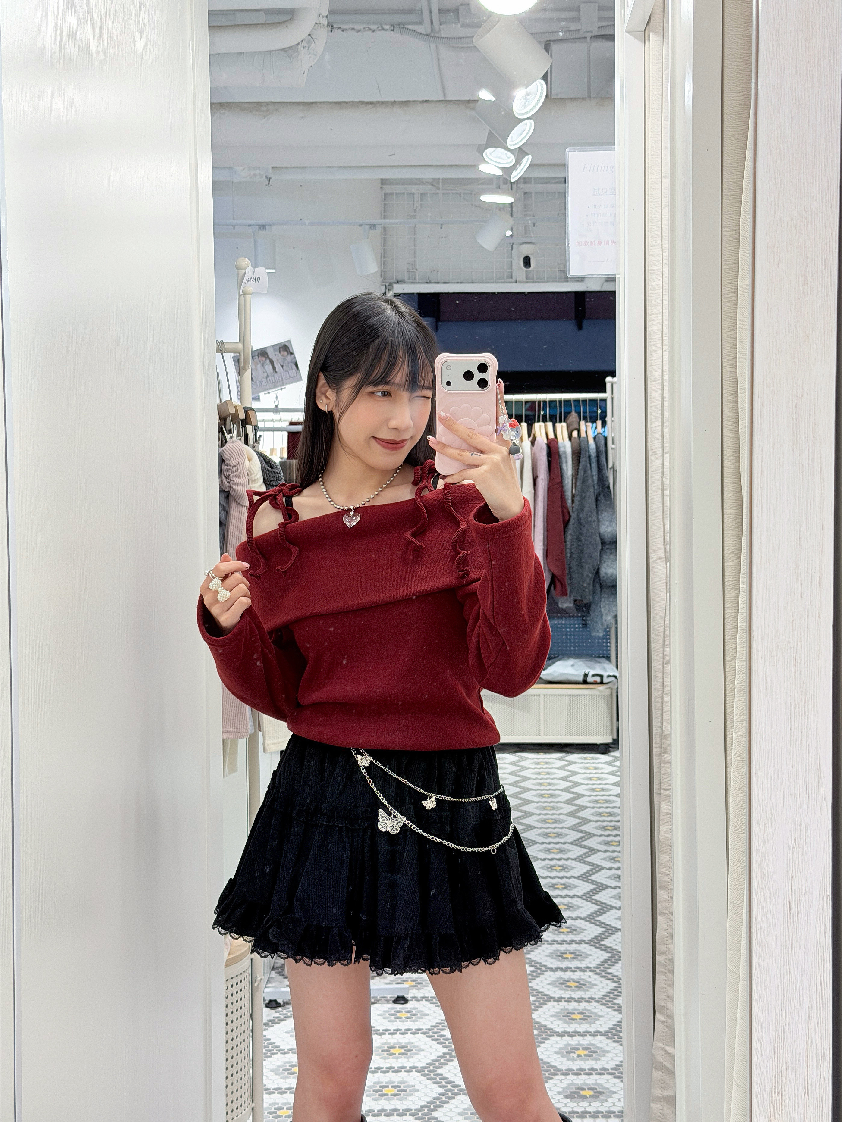 A0063｜Y2K🦋！雙層蝴蝶腰鏈