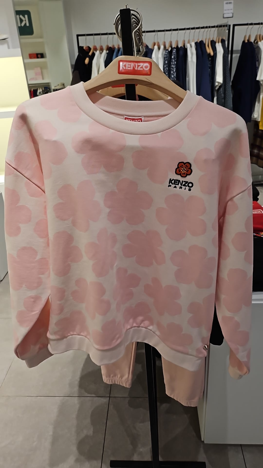 UK159 KENZO 滿版海棠花印花女裝衛衣 S 胸： 56 cm 長： 58 cm