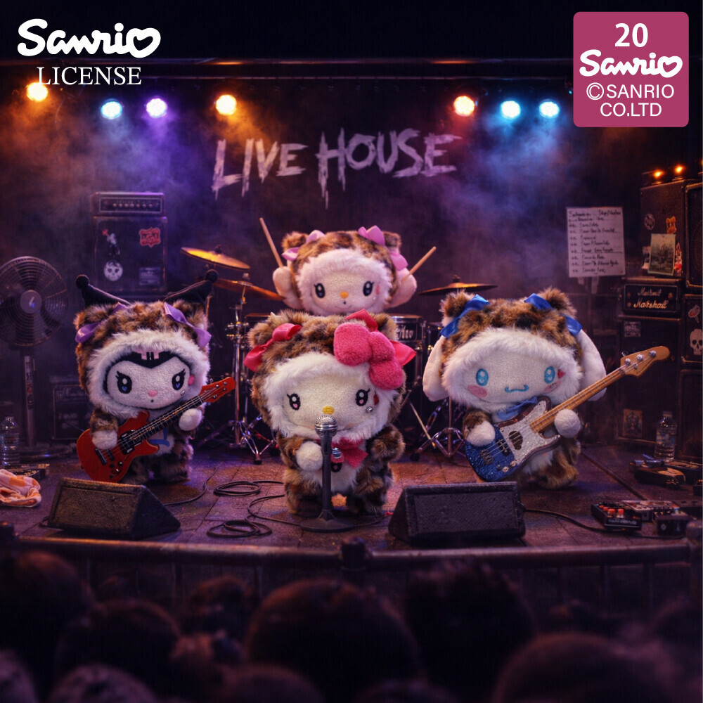 Sanrio Hello Kitty 豹紋毛絨系列掛件公仔