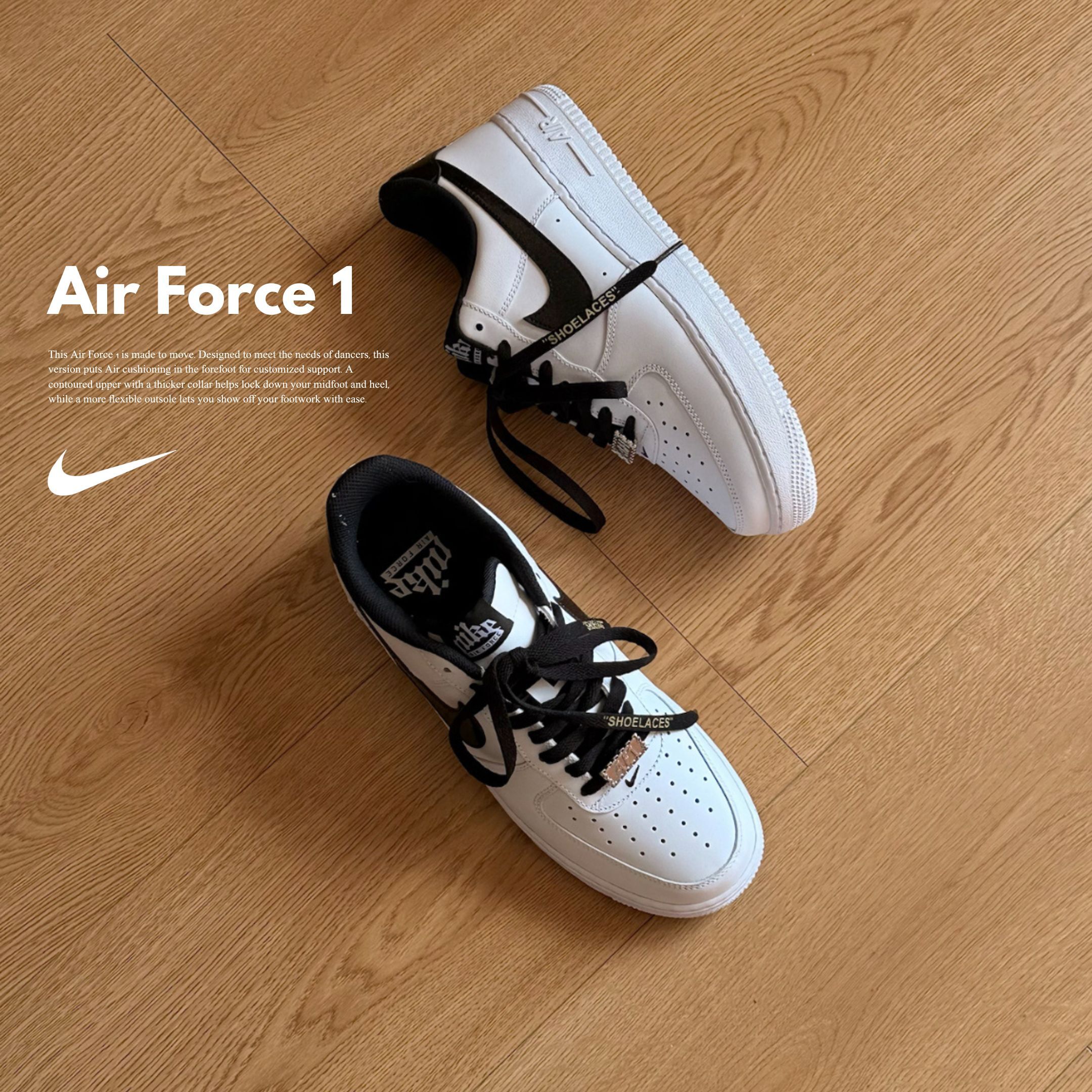 NICEDAY 代購 Nike Air Force 1 白 白黑 漆皮 亮面 AF1 熊貓 HF2898-101
