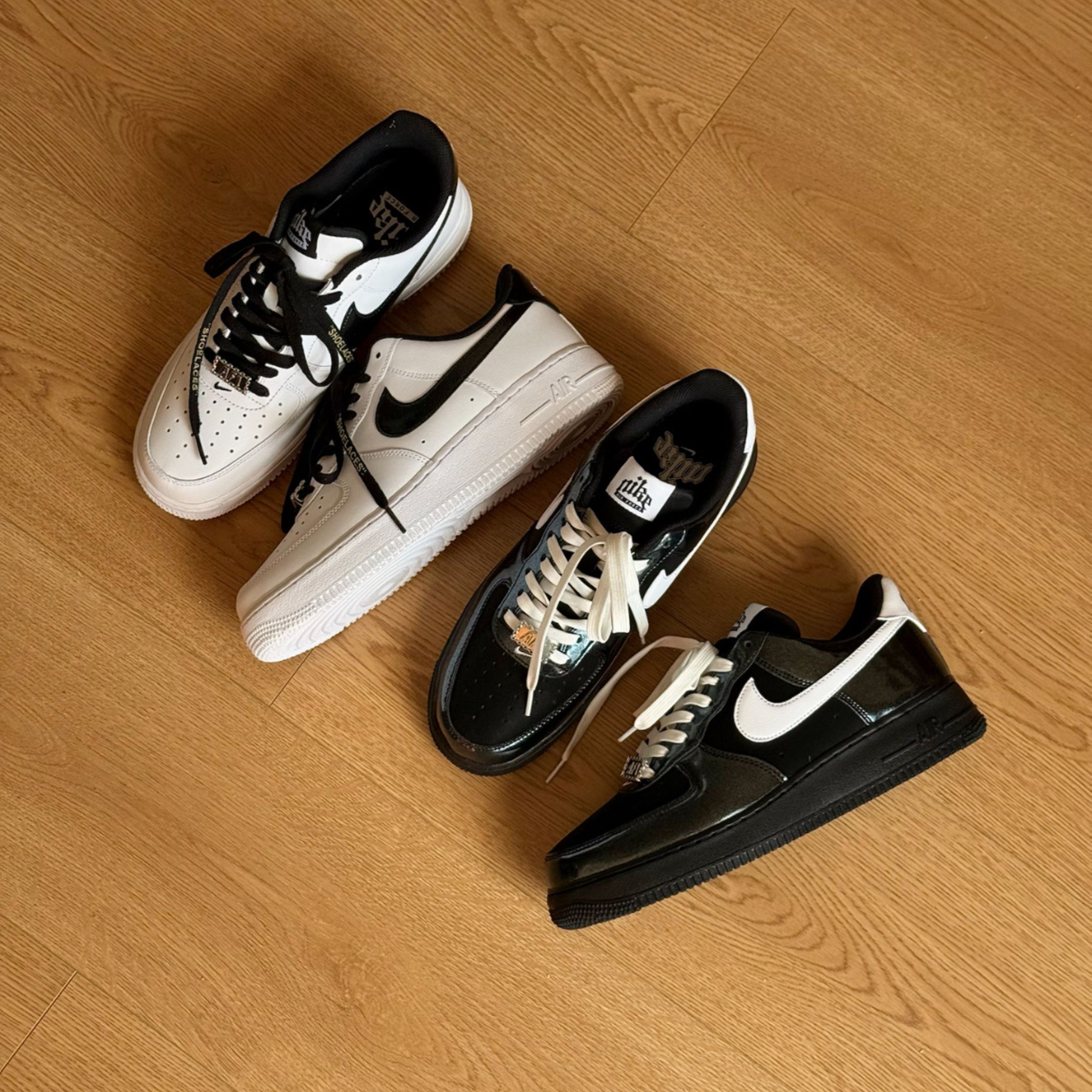 NICEDAY 代購 Nike Air Force 1 白 白黑 漆皮 亮面 AF1 熊貓 HF2898-101