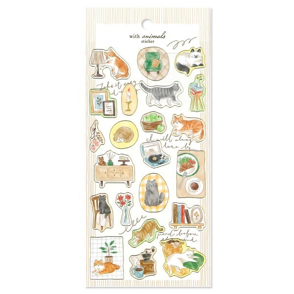 MIND WAVE 貼紙: with animals 82571 貓