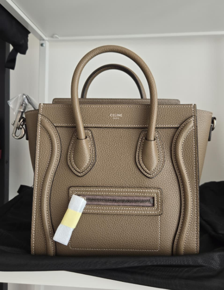 UK128 Celine Nano牛皮皮革手挽肩背兩用袋 - 啡色 189243DRV.09SO 19 x 20 x 7 cm