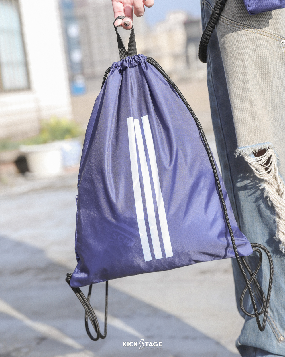 男款 ADIDAS JFA BAG 藍色 日本主場 足球 雙面 抽繩 收納 束口包【KC0755】ADFIFA