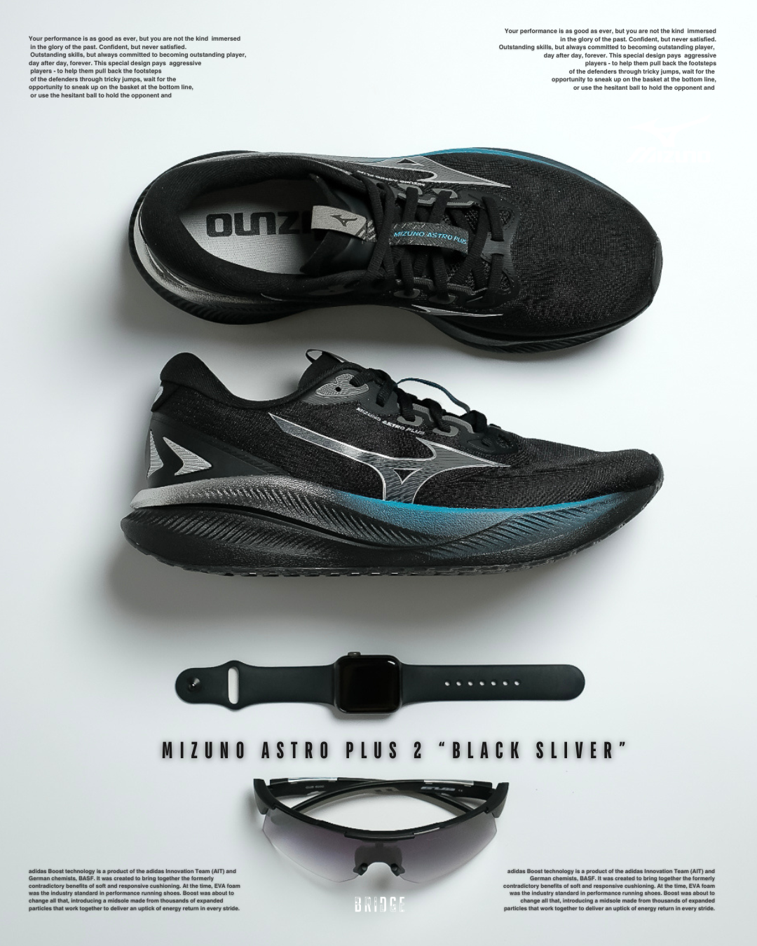 『 碳淺灰銀 科技質感 』Mizuno Astro plus 2 black sliver