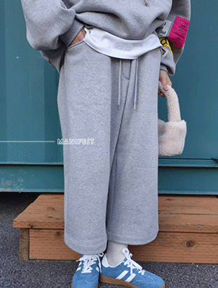 ᴴᴼᵀ ▸▸店長推薦◃◃ 秋冬新款/八分刷毛寬棉褲 MANIFEST正韓🇰🇷