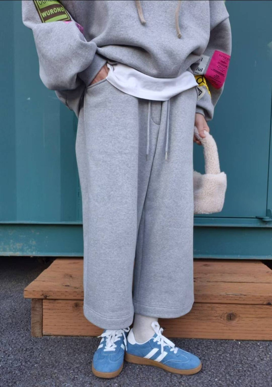 ᴴᴼᵀ ▸▸店長推薦◃◃ 秋冬新款/八分刷毛寬棉褲 MANIFEST正韓🇰🇷