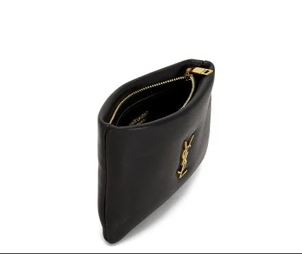 UK114 YSL 超軟熟拉鍊小袋 - 黑色 778113 AACX7 1000 10.5 x 6.5 cm