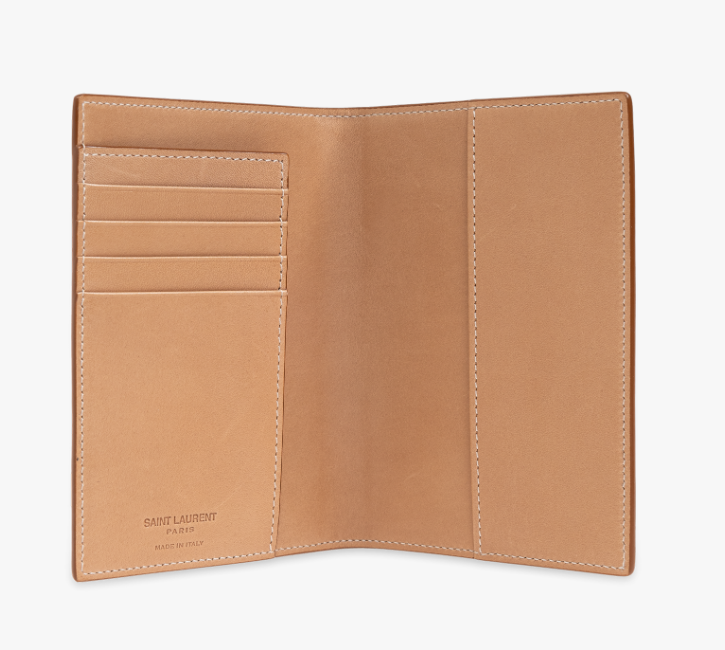 UK113 YSL 植鞣革護照套 758628 AAC7U 2725 13 x 10 cm