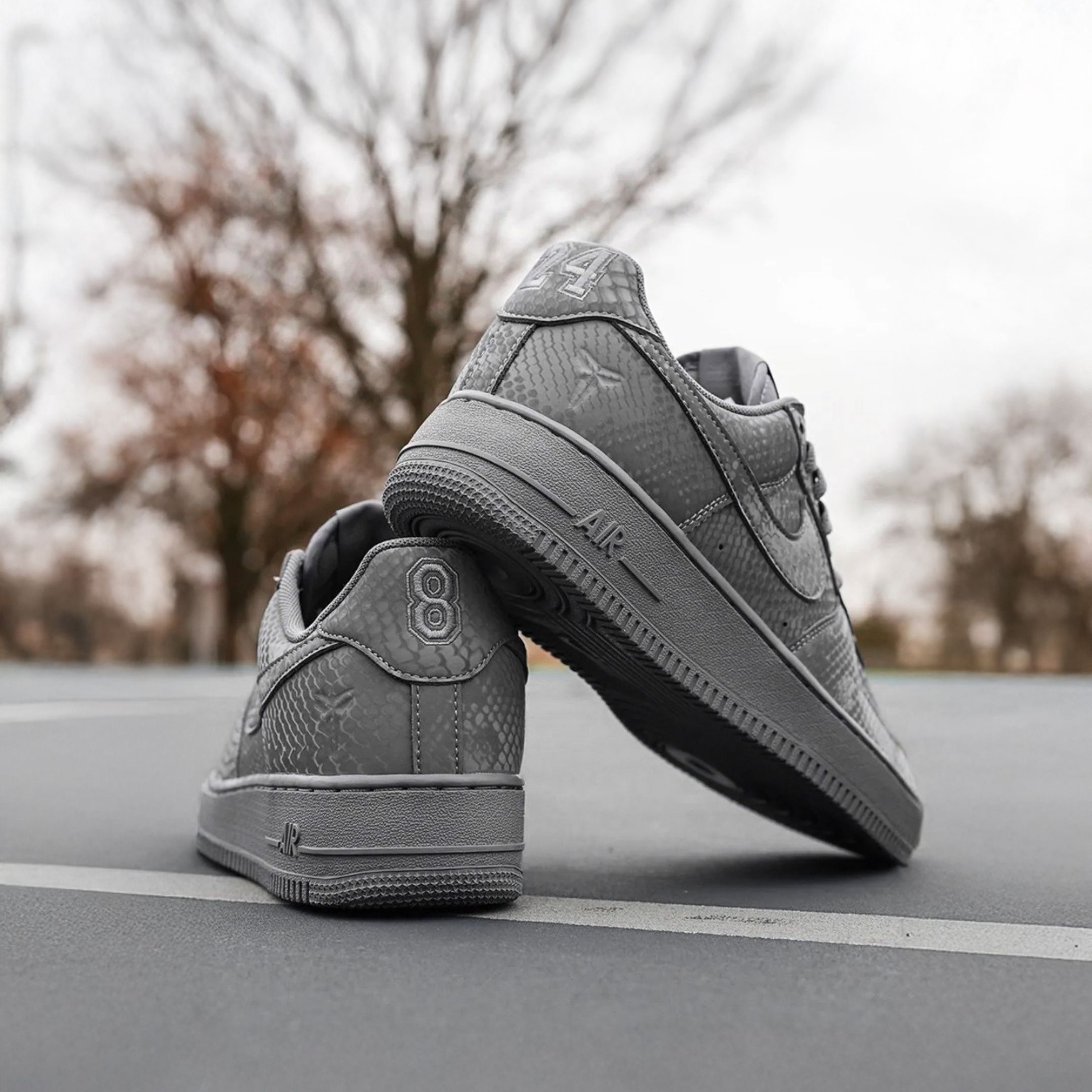 NICEDAY 代購 Nike Air Force 1 x Kobe Bryant 銀灰 灰 銀 蛇紋 科比 老大 IB0018-004