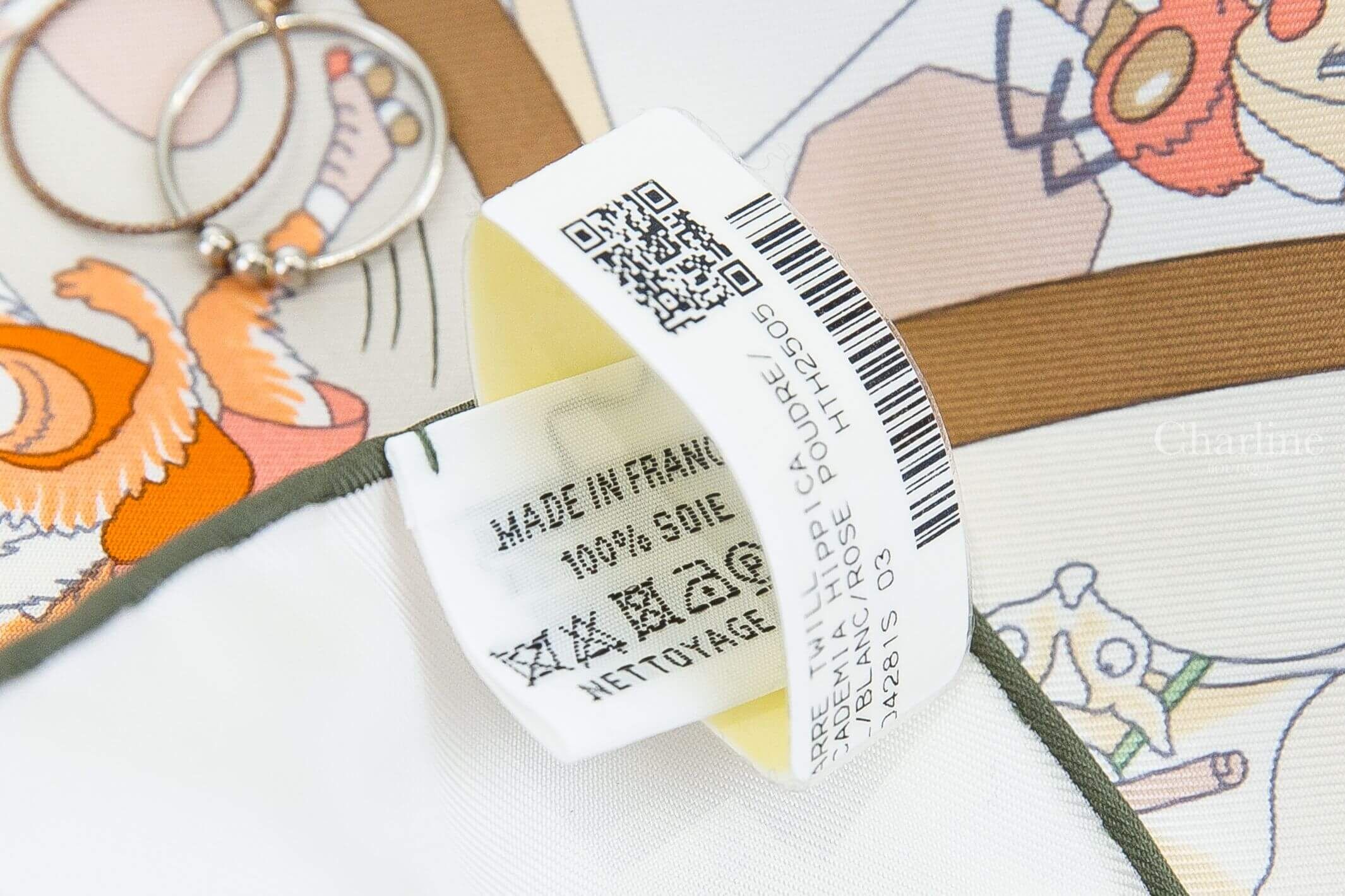 Hermès Academia Hippica Scarf 90 白色/粉紅色/米色馬術學院真絲方巾-Charline Boutique 精品代購