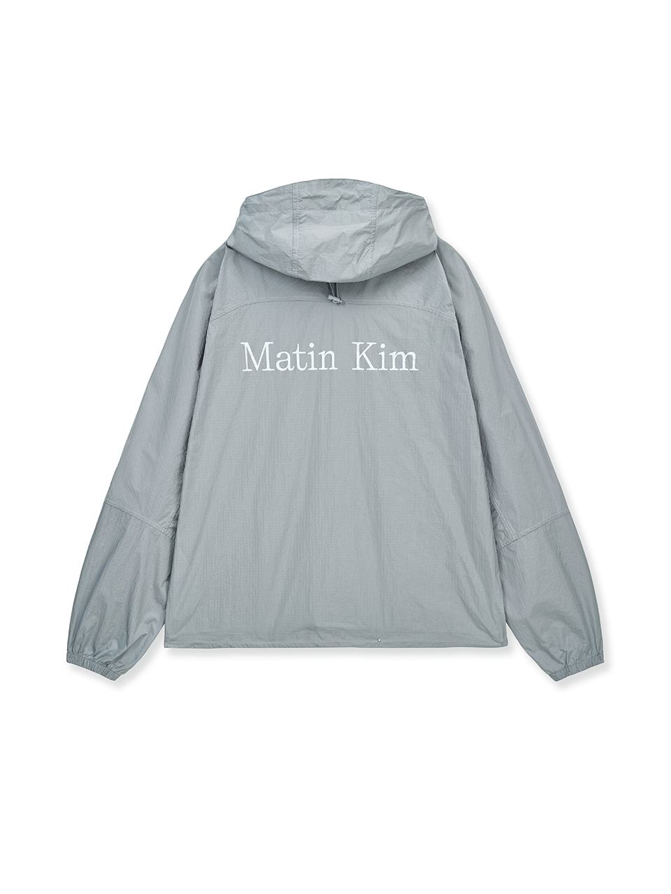 LOGO連帽風衣外套 淺灰