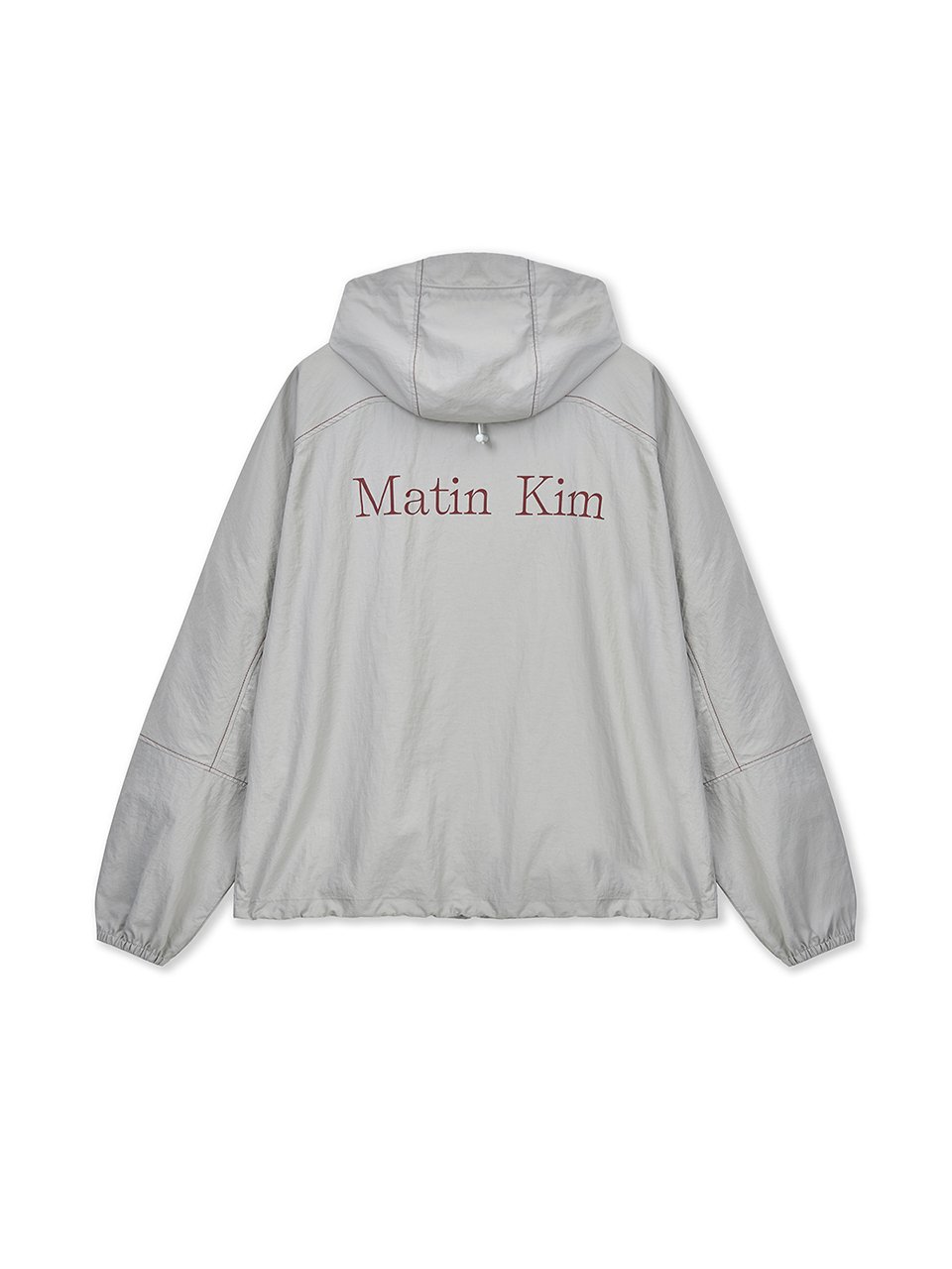 LOGO連帽風衣外套 淺米色