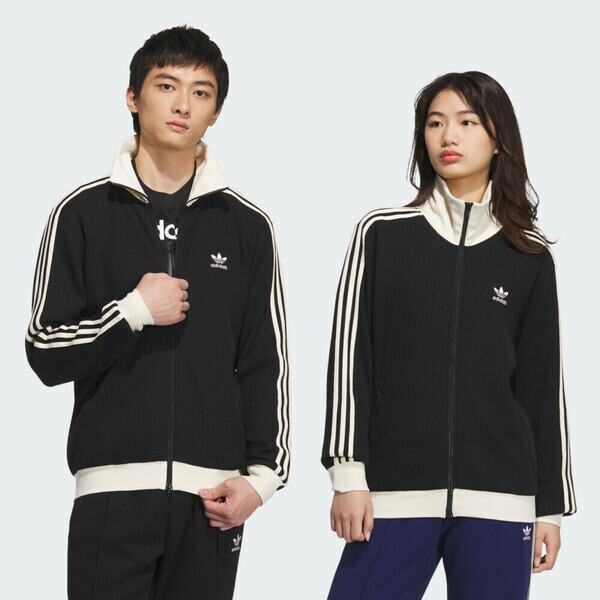 Adidas 愛迪達 Waffle Bbtt JW0110 男女 立領外套 運動外套 休閒穿搭 華夫格 黑白 亞版
