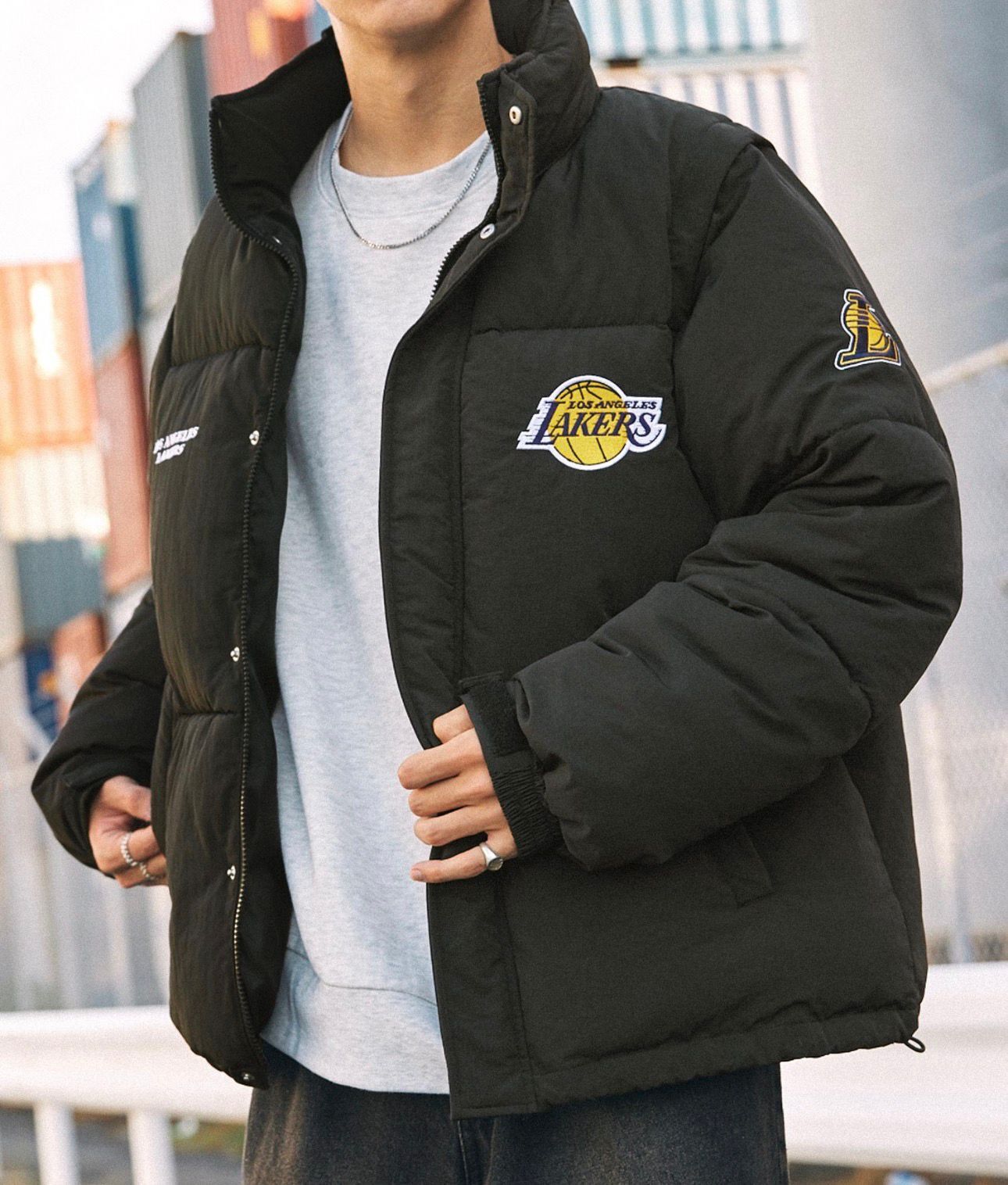 【預購】JN020203 NBA 洛杉磯湖人隊（LA Lakers）多功能連帽鋪棉外套